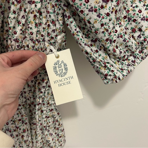 NEW Tuckernuck Hyacinth House Floral Payton Blouse Bows Puff Sleeve Size Large - Picture 6 of 12